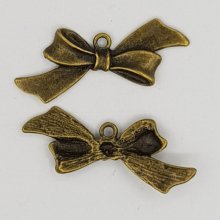 Bow Tie Charm N°18 Bronze Metal Ribbon Charm