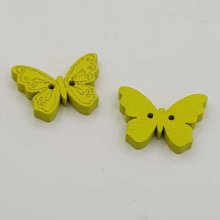 Træ butterfly knap khaki N°01-04