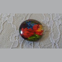 glas cabochon rund 20mm blomst 01-031 