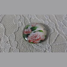 glas cabochon rund 20mm blomst 01-009 