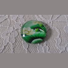 glas cabochon rund 20mm blomst 01-008 