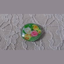 glas cabochon rund 20mm blomst 01-007 