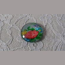 glas cabochon rund 20mm blomst 01-005 