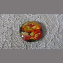 glas cabochon rund 20mm blomst 01-004 