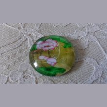 glas cabochon rund 25mm blomst 01-043 