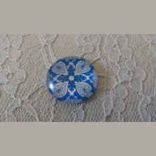 glas cabochon rund 25mm blomst 034 