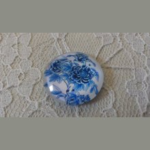 glas cabochon rund 25mm blomst 024 