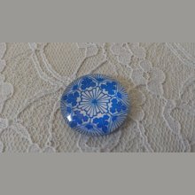 glas cabochon rund 25mm blomst 005 