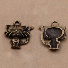 sæt af 5 bronze metal kat charms-No. 01 kat vedhæng 