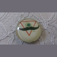 glas cabochon rund 25mm moustache 041 