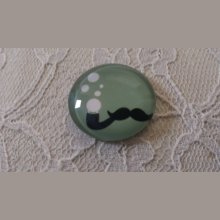 glas cabochon rund 25mm moustache 035 