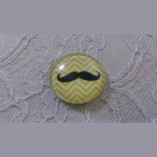 glas cabochon rund 25mm moustache 033 