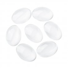 10 ovale cabochoner 25 x 35 mm i klart glas N°20