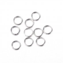 10 Anneaux de jonction ouvert 03 mm Inoxydable argent 02