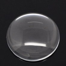 5 Cabochons Ronds 30 mm en verre Loupe transparent N°13