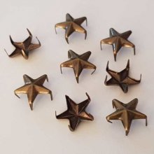 Clous rivet à griffes Etoile 11 mm Bronze x 10 pièces