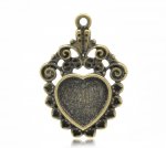 1 cabochonholder Heart N°04 Bronze