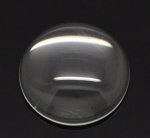 Cabochon Rund 18 mm i gennemsigtigt glas N°07