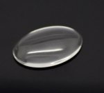 Oval cabochon 25 x 35 mm i klart glas N°20