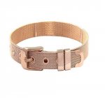 Rustfrit stål armbånd 10 mm rosa guld