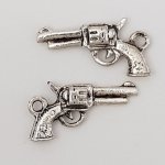 Charm revolver pistol N°02 sølv