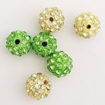 10 mm shamballa stil rhinestone harpiks perle N°12 x 7 stykker