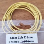 1 meter glat læder rund snor Cream 1 mm