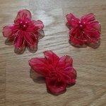 Sæt med 3 farverige blomster Organza-stoffer Fushia