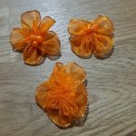 Sæt med 3 farverige blomster Organza-stoffer Orange