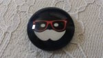 glas cabochon rund 25mm moustache 044 