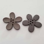 Fleur Orchidée résine 4 trous 40 x 3 mm Gris Foncé