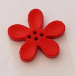 Fleur Orchidée résine 4 trous 20 x 3 mm Rouge