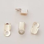 10 Embouts à coller Serres Cordons Argent 4 x 4 mm N°01