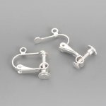 Support Boucle d'oreille Clip réglable à vis argenté 15 x 17 mm x 5 paires