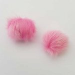 2 Pompons Fourrures 20 mm Rose