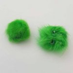 2 Pompons Fourrures 20 mm Vert