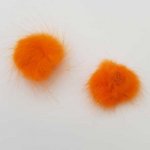 2 Pompons Fourrures 30 mm Orange