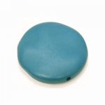 Galet plat résine rond 40 x 10 mm effet cuir Turquoise Foncé