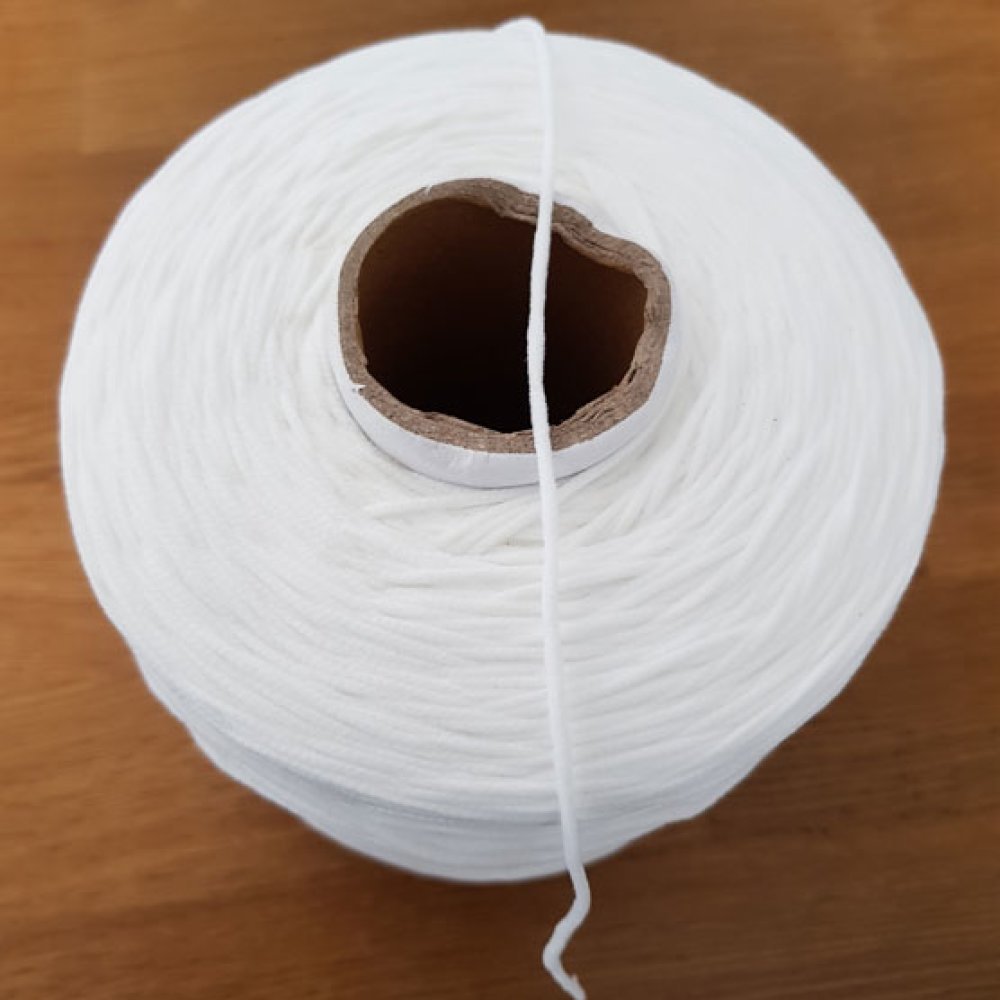 Elastisk maske Polyester Rund 2,2 mm Hvid x 10 meter