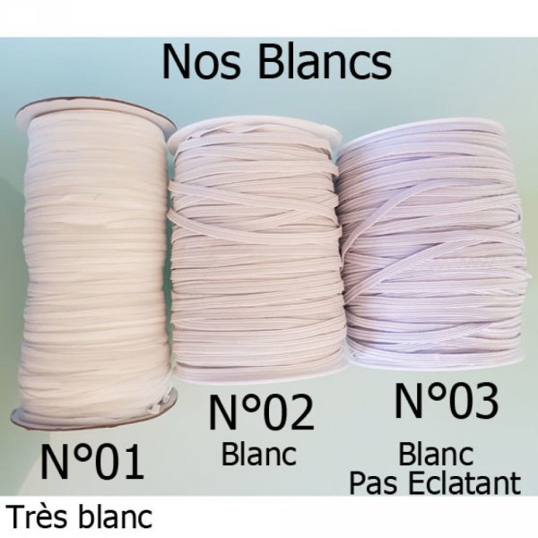 Flad maske elastisk 3 mm x 150 m Hvid