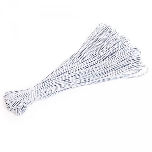 Elastisk maske rund 2,5 mm Hvid til 10 cm