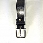 Ceinture cuir noir  boucle métal brossé