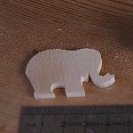 miniature elefant figur 3mm udsmykning til at male og lime massivt træ håndlavet