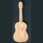 Træ guitar 15cm dekoration musik