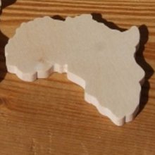 Figurine kort over Afrika ht6cm tyk 3mm at dekorere