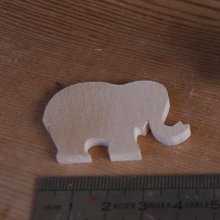 miniature elefant figur 3mm udsmykning til at male og lime massivt træ håndlavet