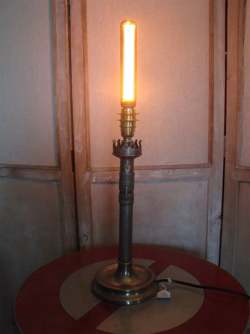 Antik messing stearinlys lampe EDISON stil