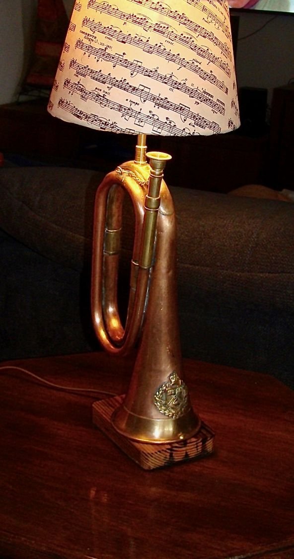 Lampe Clairon cuivre et laiton