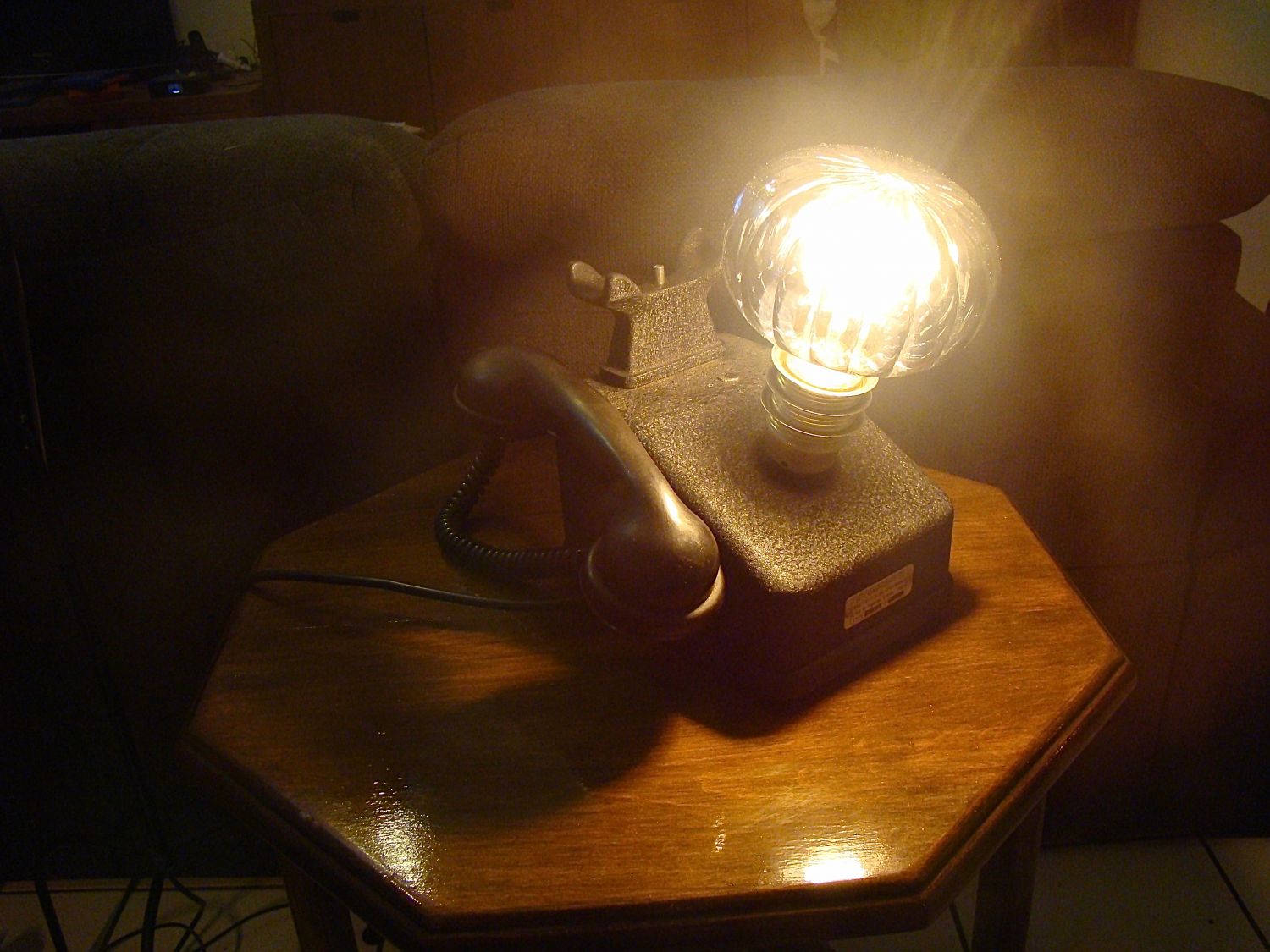 Retro steampunk telefon lampe