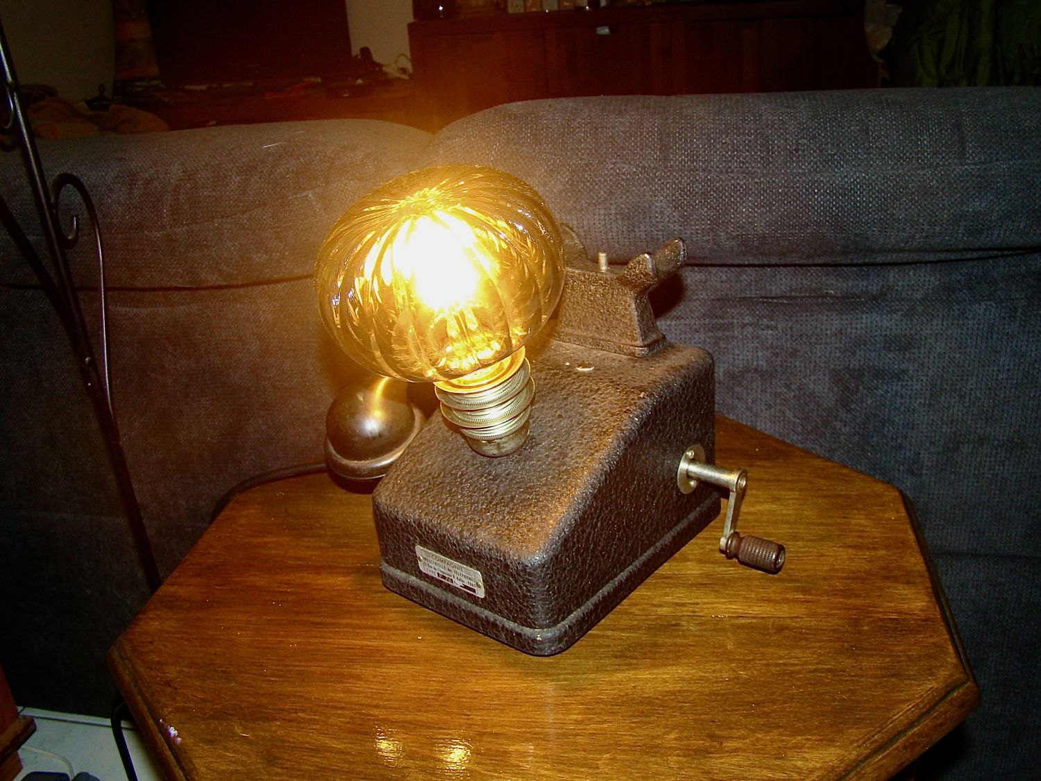 Retro steampunk telefon lampe